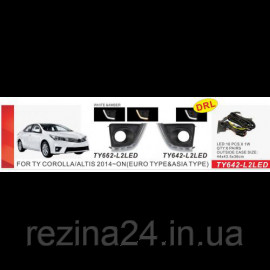 Противотуманные фары Vitol TY-662-L2LED Toyota Corolla 2014- электропроводка