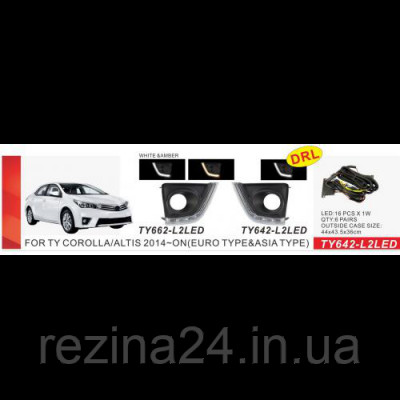 Противотуманные фары Vitol TY-662-L2LED Toyota Corolla 2014- электропроводка