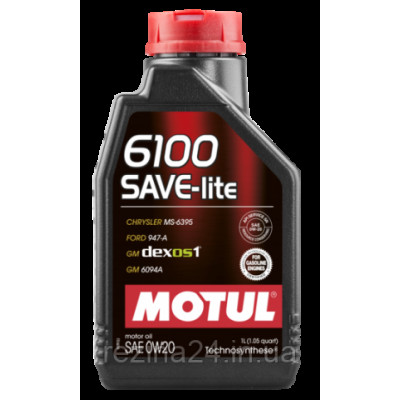 Моторное масло Motul 6100 SAVE-LITE  0W-20  1л