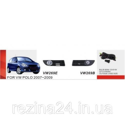 Противотуманные фары Vitol VW-269E-W VW Polo 2007-09