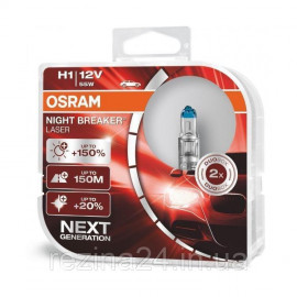 Комплект галогенных ламп OSRAM Night Breaker LASER NG 64150NL-HCB H1 55W 12V P14,5s