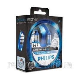 Комплект галогенных ламп Philips ColorVision Blue 12972CVPBS2 H7 3350K