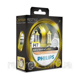 Комплект галогенних ламп Philips ColorVision Yellow 12972CVPYS2 H7 3350K