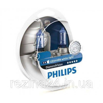 Комплект галогенних ламп Philips DiamondVision 12258DVS2 H1 5000K