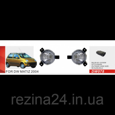 Противотуманные фары Vitol DW-078W Daewoo Matiz