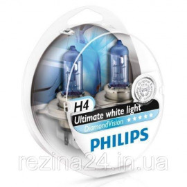 Комплект галогенних ламп Philips Diamond Vision 12342DVS2 H4 12V 60/55W P43t-38