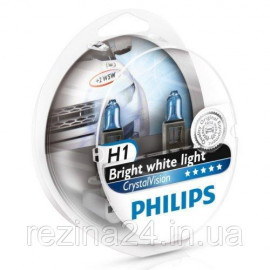 Комплект галогенних ламп Philips Cristal Vision 12258CVSM H1 12V 55W P14,5s + 2x W5W