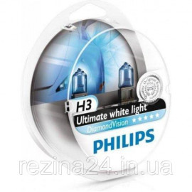 Комплект галогенних ламп Philips Diamond Vision 12336DVS2 H3 12V 55W PK22s