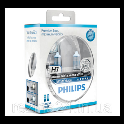 Комплект галогенних ламп Philips WhiteVision 12972WHVSM H7 12V 55W PX26d