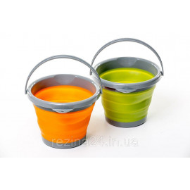 Ведро складное силиконовое Tramp (5L) orange, olive