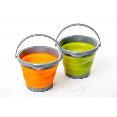 Відро складне силіконове Tramp (5L) orange, olive