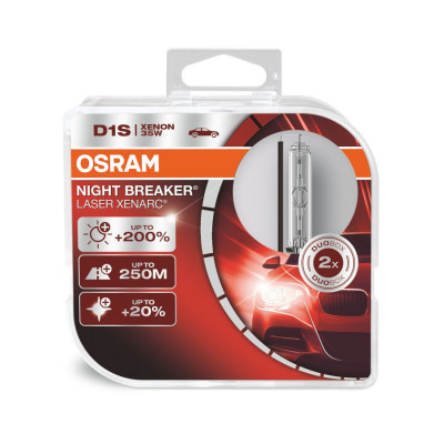 Комплект ксеноновых ламп Osram D1S 66140XNL-HCB Xenarc Night Breaker Laser + 200%