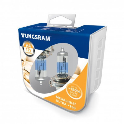 Комплект галогенных ламп Tungsram Megalight Ultra + 150% H4 60 / 55W 12V