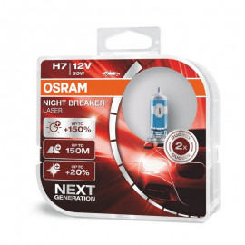 Комплект галогенних ламп OSRAM Night Breaker LASER 64210NL-HCB-DUO H7 12V 55W