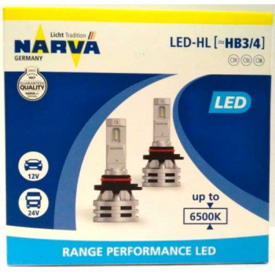 Светодиодные лампы Narva RPL Range Performance 18038 HB3 / HB4 12 / 24v 6500K X2 24W