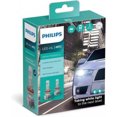 Світлодіодні лампи Philips Ultinon Pro5000 H11 11362U50CWX2 12/24V 15W