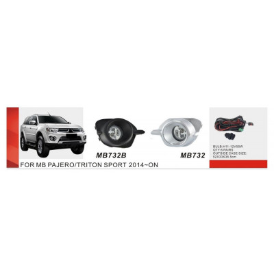 Противотуманные фары Vitol MB-732B-W Mitsubishi Pajero Sport 2013-16