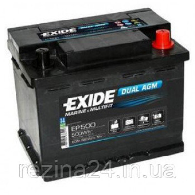 Аккумулятор Exide Marin 60AH/500WH/680A (EP500) DUAL AGM